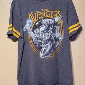 Marvel‎ The Avengers Graphic T-Shirt with Gold Striped Sleeves